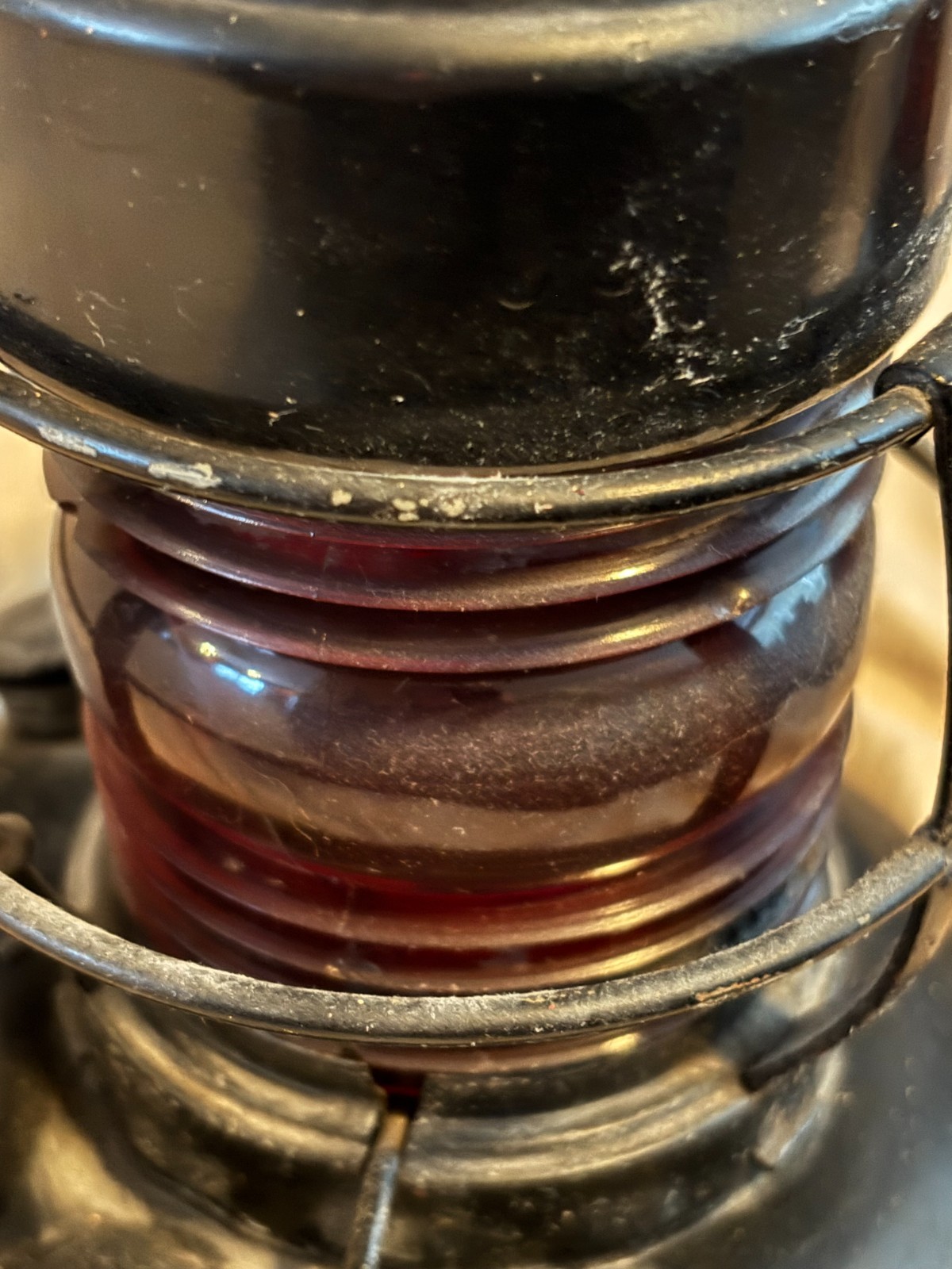 2 Vintage Lanterns No. 40 Traffic Gard Embury Warsaw NY USA Red Globe Dietz