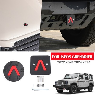 Front Emblem Badge +Tow Hitch V-shaped Cover Trim For INEOS Grenadier 2024-2027