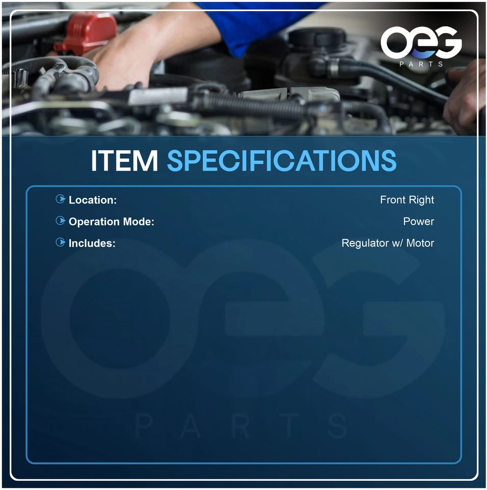 Conjunto regulador de ventana y motor para Mercury Tracer 97-99 delantero derecho 751-091 Foto 3 de 4