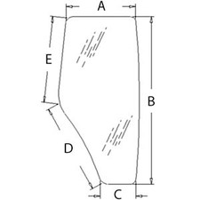 Door Glass Window - Right Hand Side fits Numerous Fits John Deere Models R198625
