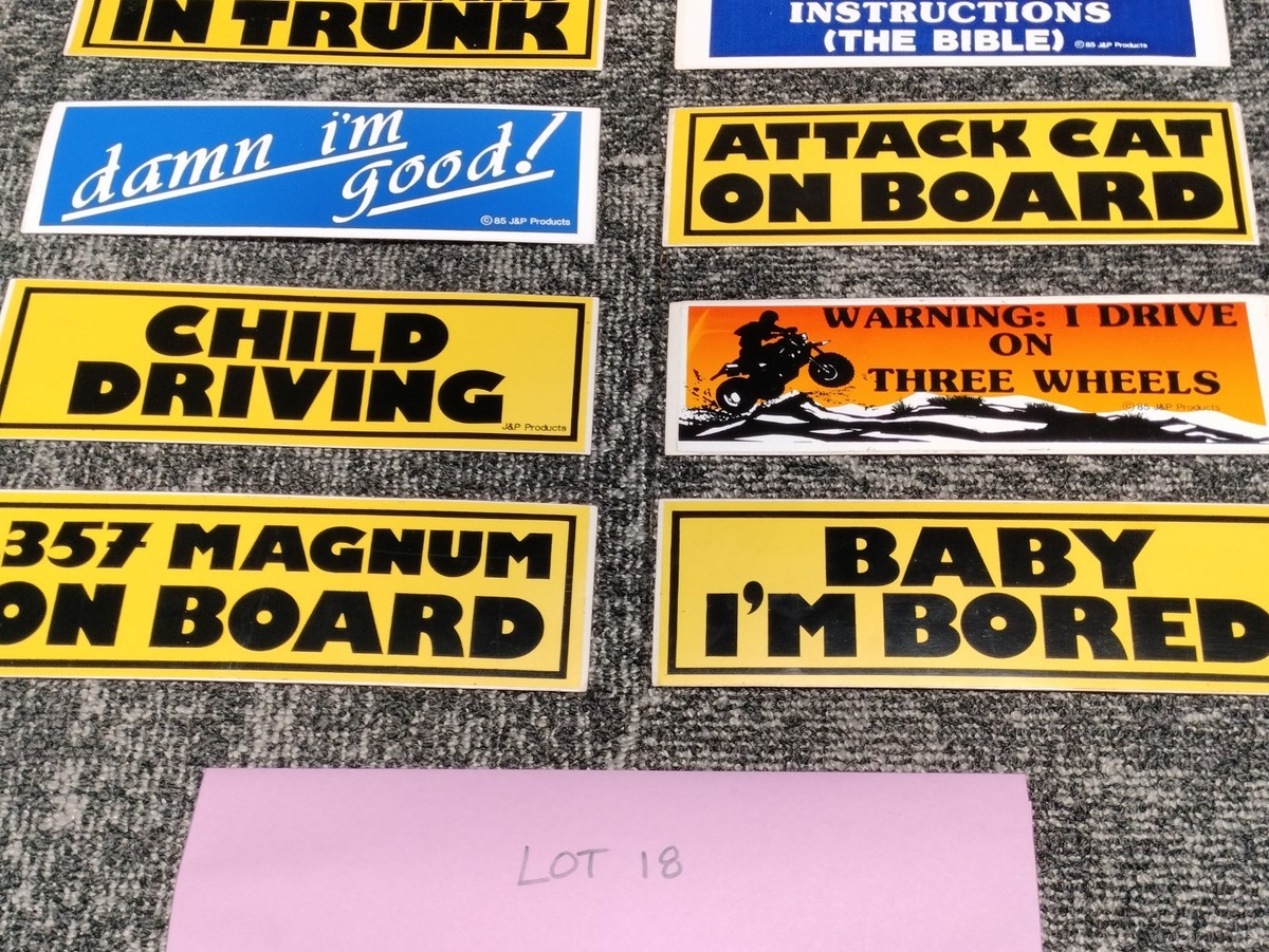 Lot Of 10 Vintage 1980's Humorous adult funny unused old Bumper