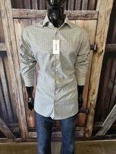 ETON LS Olive Blue White Plaid Dress Shirt 17 43 Contemporary NWT 295