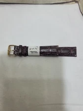 ZRC Made in France Dark Brown Crocodile Grain 18mm Watch Band Silver Tone Buckle