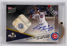JAVIER BAEZ SIGNED PAIR OF HOMERS GAME USED BASE RELIC NLCS TOPPS NOW CARD #782A