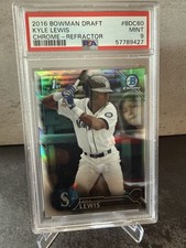2016 Bowman Chrome Draft KYLE LEWIS Chrome Refractor PSA 9