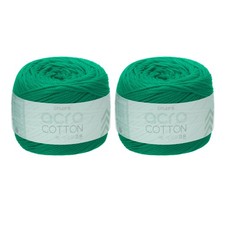 2 Rolls Cotton Crochet Yarn 1.5mm x 164 Yards Macrame Cord Light Green