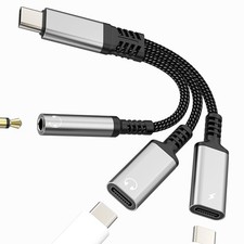 USB to 3.5mm Audio Adapter 3in1 Adapter USB Headphone Aux for Iphone 17 16 15...