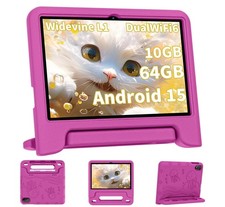 COLORROOM Android 15 Tablet 10 Inch Kids Octa-core Pink
