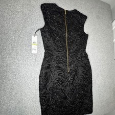 Calvin Klein Beaded Lace Sheath Dress V Neck Cocktail Statement Holiday Event 4