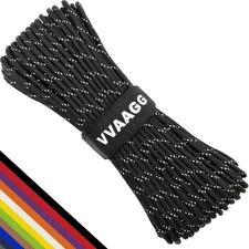 Reflective Paracord Rope 100FT, 7 Strand Nylon Para Cord Lanyard Utility 550 Par