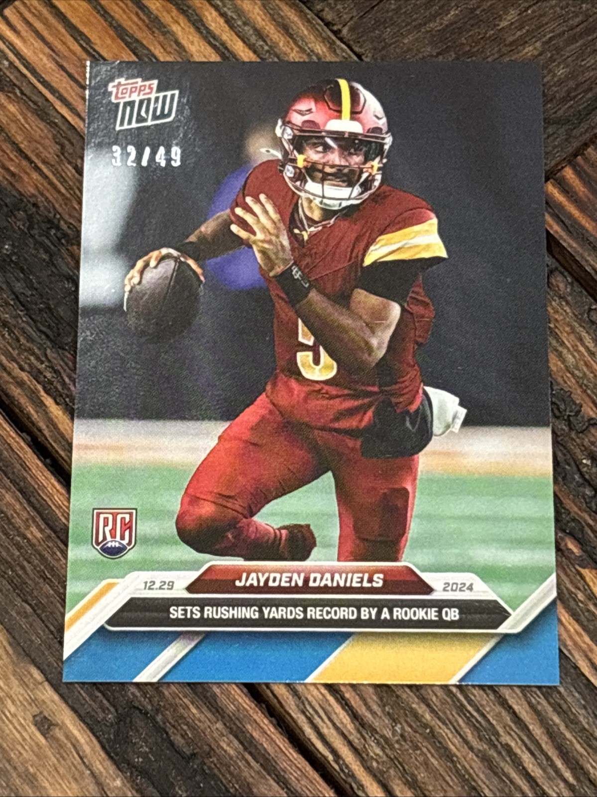 2024 Topps Now Blue #19 Jayden Daniels Commanders ROY RC Rookie #/49 💥🏈💥🏈💥