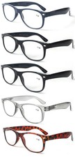 5 Pairs Classic Comfortable Reading Glasses Men Women - Clear Lens Spring Hinge
