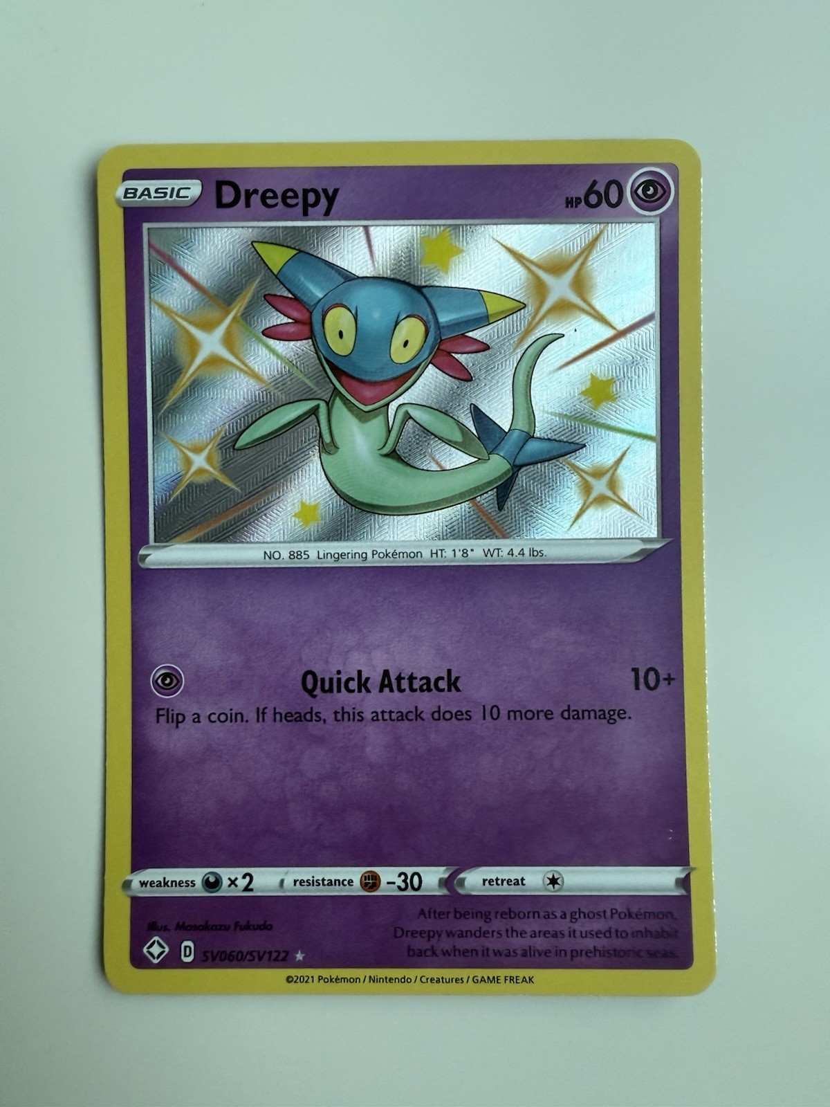 Dreepy - SV060/SV122 - Pokemon Shining Fates Sword Shield Shiny Rare Card