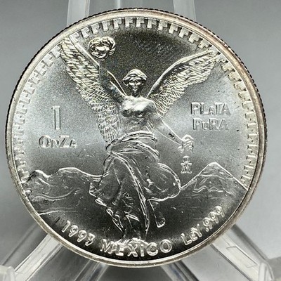1993 Mexico Libertad 1 Oz .999 Fine Silver Coin, Libertad Gordita