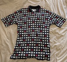 Vintage Grand Slam Penguin Polo Shirt Mens Large Golf All Over Print 90s Funky