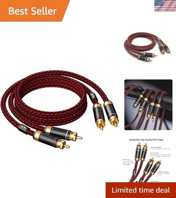 2RCA Male to 2RCA Male Gold Plated Audio Cable - 3 Feet for Audiophiles