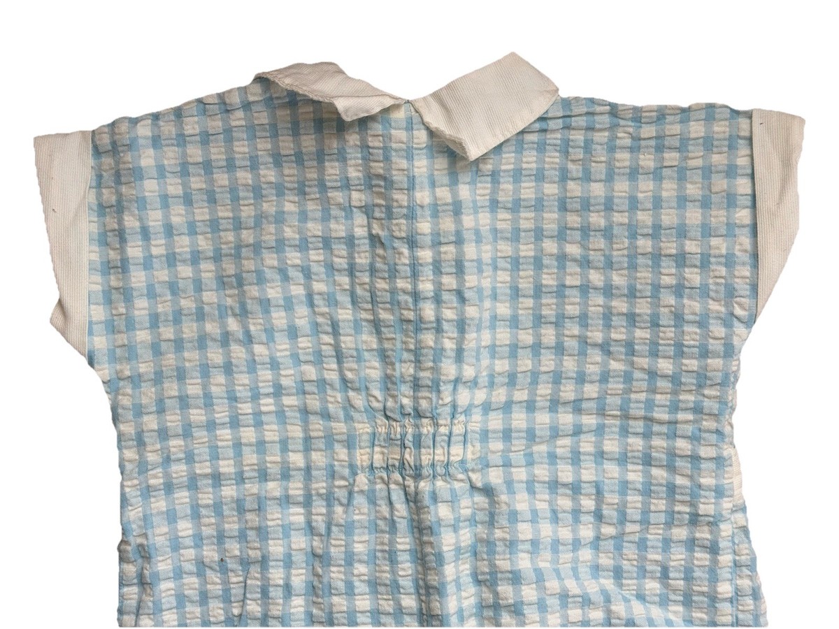 Vintage Baby Dior One Piece Romper Blue Gingham Sz 18 M | eBay