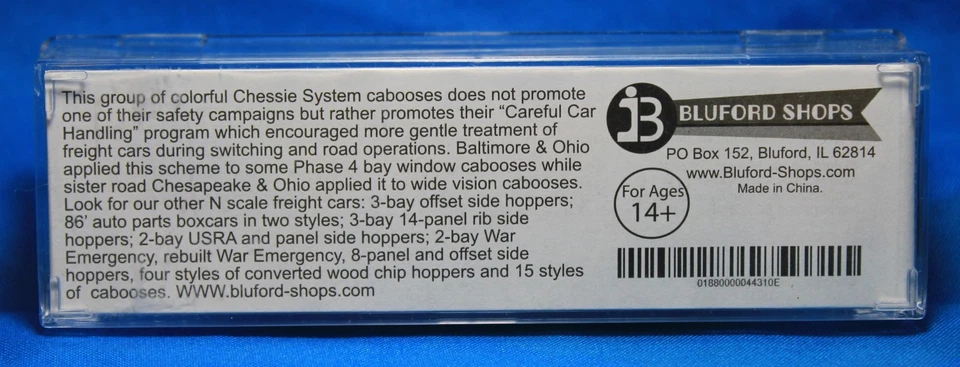 N Scale - BLUFORD SHOPS 44310 BALTIMORE & OHIO Int. Ph. 4 Bay Window Caboose - Image 4 of 4