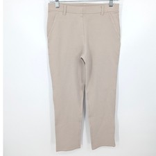 Quince Ponte Straight Leg Pant Women Small Beige Stretch Pull On Office Workwear