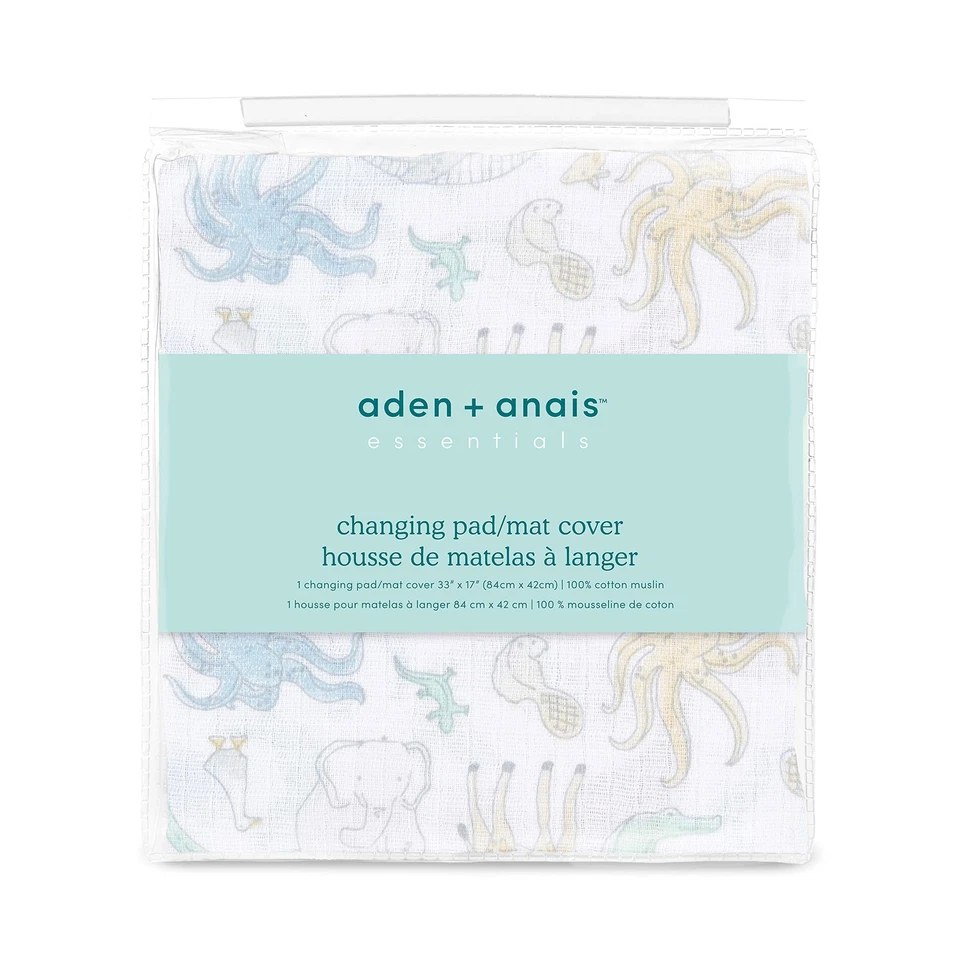 Cotton Muslin Changing Pad Cover 33X17 Inch Soft Lightweight Baby Gift Foto 2 de 4