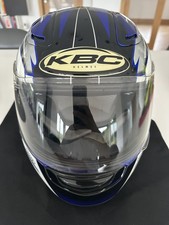 KBC Motorcycle Motorbike Helmet (Blue/Black/Silver) - Large