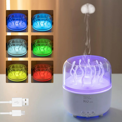 Air Humidifier for Bedroom 280ML Rotating Sea Grass Ultrasonic Aromatherapy Diff