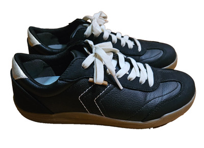 Dr. Scholls Be True Black Leather Lace Up Sneakers Women's 7.5M
