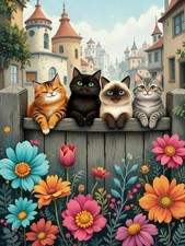 Cat Diamond Painting Kits for Adults, Animal 5D Diamond Art Kits Full Drill Diam