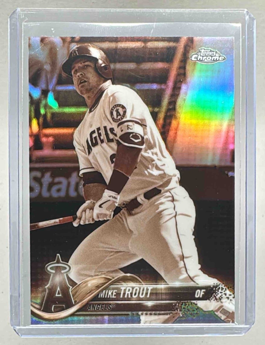 Mike Trout 2018 Topps Chrome #100 Sepia Refractor