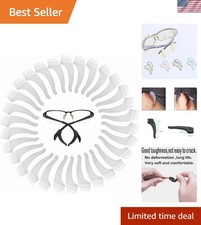 20 Pairs Clear Silicone Eyeglass Retainers - Anti-Slip Ear Grip for Active Use