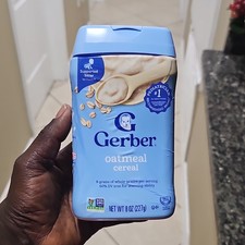 Gerber Oatmeal Cereal Non GMO Supported Sitter Baby Food 8 oz 227g