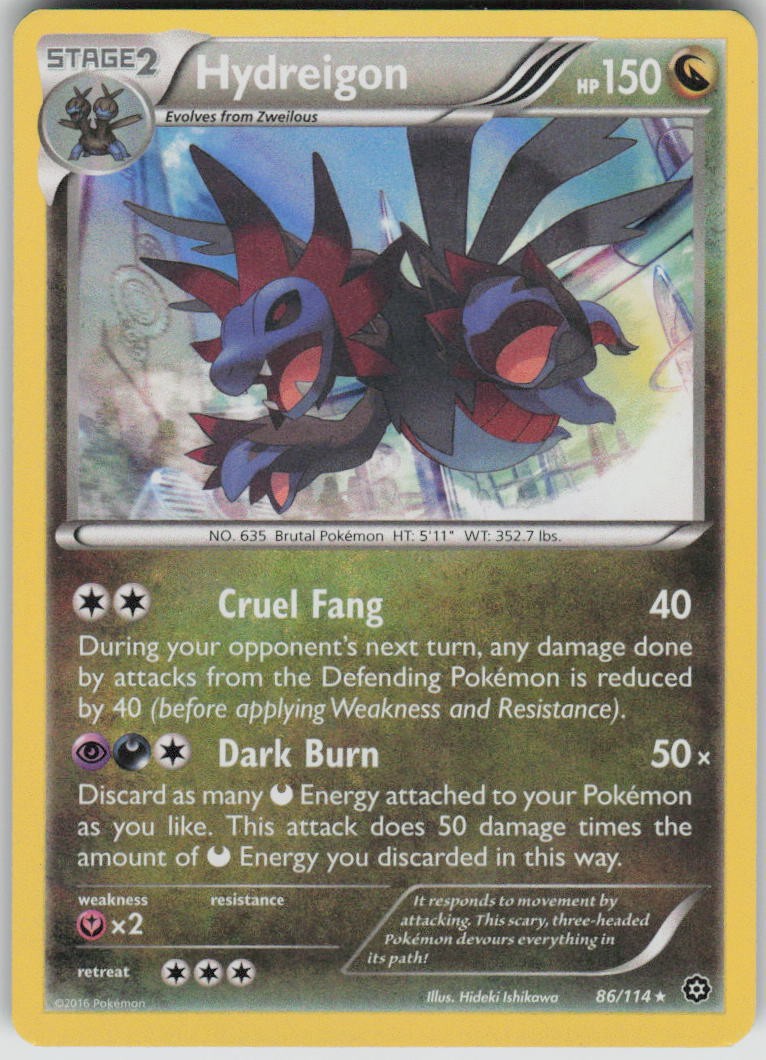 Pokemon Hydreigon 86/114 XY - Steam Siege Holofoil Holo Rare NM