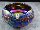 Vintage Fenton Amethyst Carnival Glass Waterlily Rose Bowl 2000's Stamped 9 Mark