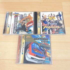 SEGA SATURN CONSOLE bundle with 2 controllers & 6 games Japan NTSC-J tested