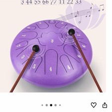 Weipoken Steel Tongue Drum 12" 15 Note Purple w/ Mallets, Music Book, Carry Bag