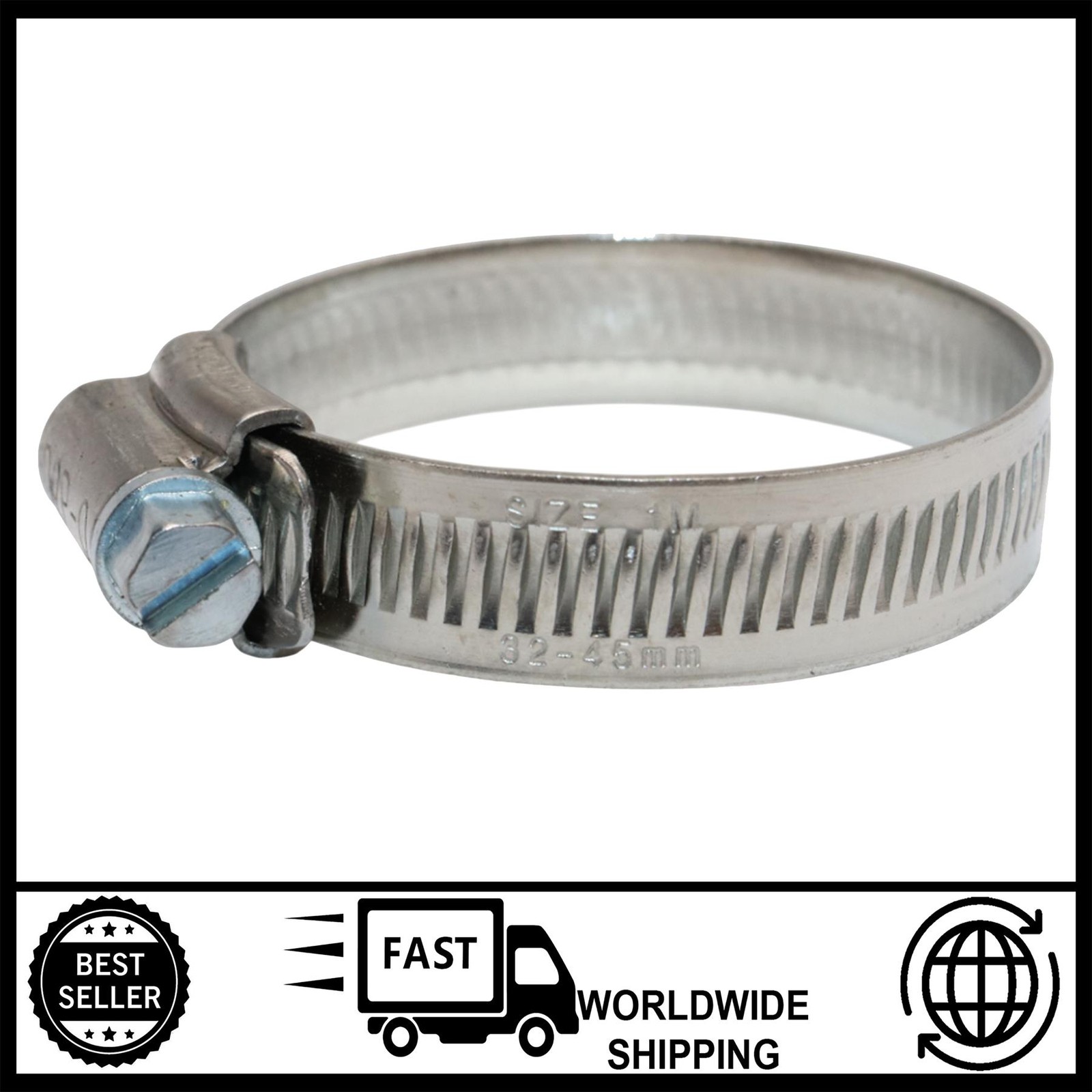 Hose Clamp 1MSS Jubilee Clip 32mm - 45mm 304 Stainless Steel | 1 1/4–1 3/4 inch