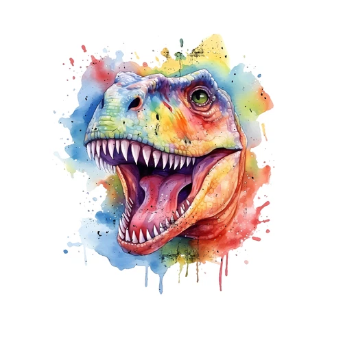 Rainbow T Rex Queen Self Adhesive Vinyl Sticker