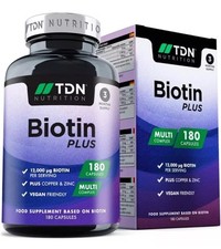 Biotin Capsule Hair Skin & Nail Beauty 12000mcg - Vegan Vitamins Growth 180caps