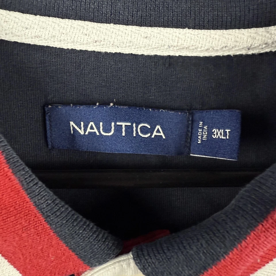 Camisa Nautica De Colección Para Hombres 3XLT Alta Polo Deletrear Logo Grande Manga Corta Foto 4 de 4