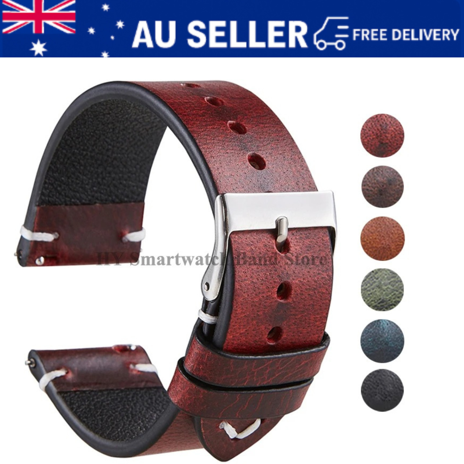 Handmade Watch Strap Top Grain Calfskin Leather Watch Band Universal