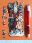 Antique VINTAGE 4 OLD ORIGINAL VICTORIAN SCRAPS/Découpis: FATHER CHRISTMAS, BOYS