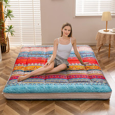 Bohemian Retro Floor Mattress Vintage Floral Japanese Futon Mattress Roll up Thi
