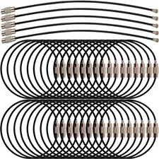 60PCS Black Steel Wire Keychain Cable 1.5mm 6 Inch Loops for Luggage Keys Tags