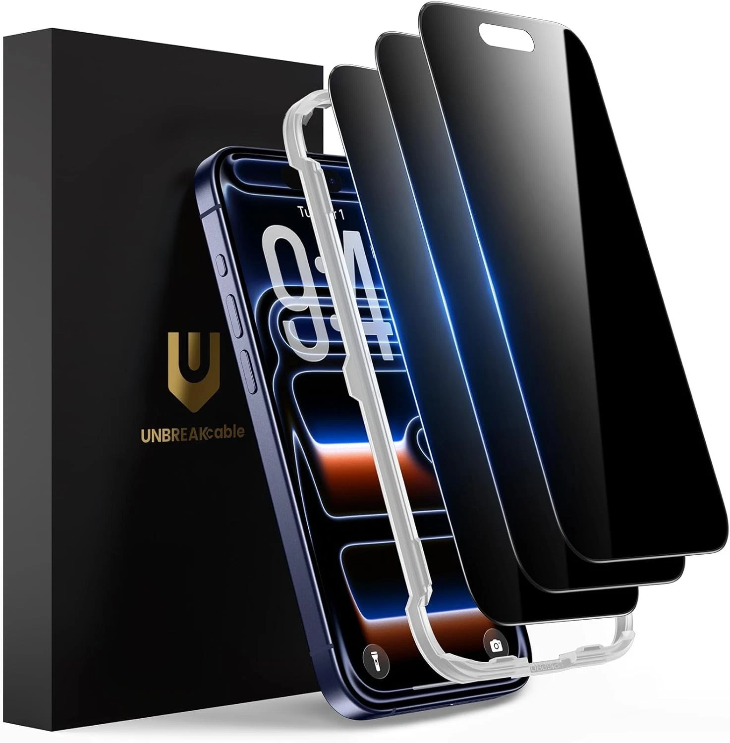 iPhone 17 Pro 6.3" Privacy Screen Protector -Shatterproof Tempered Glass 3 Pack