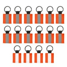 16 Pcs Reflective Keychain,Reflective Strips Safety Pendants for Backpack,Orange