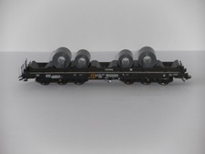 (A) Roco HO ähnl. 835 Schwerlast-Flachwagen Bauart Sahmms  der DB mit Coil-Belad