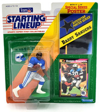 1992 Starting Lineup Barry Sanders Detroit Lions Action Figure with Poster