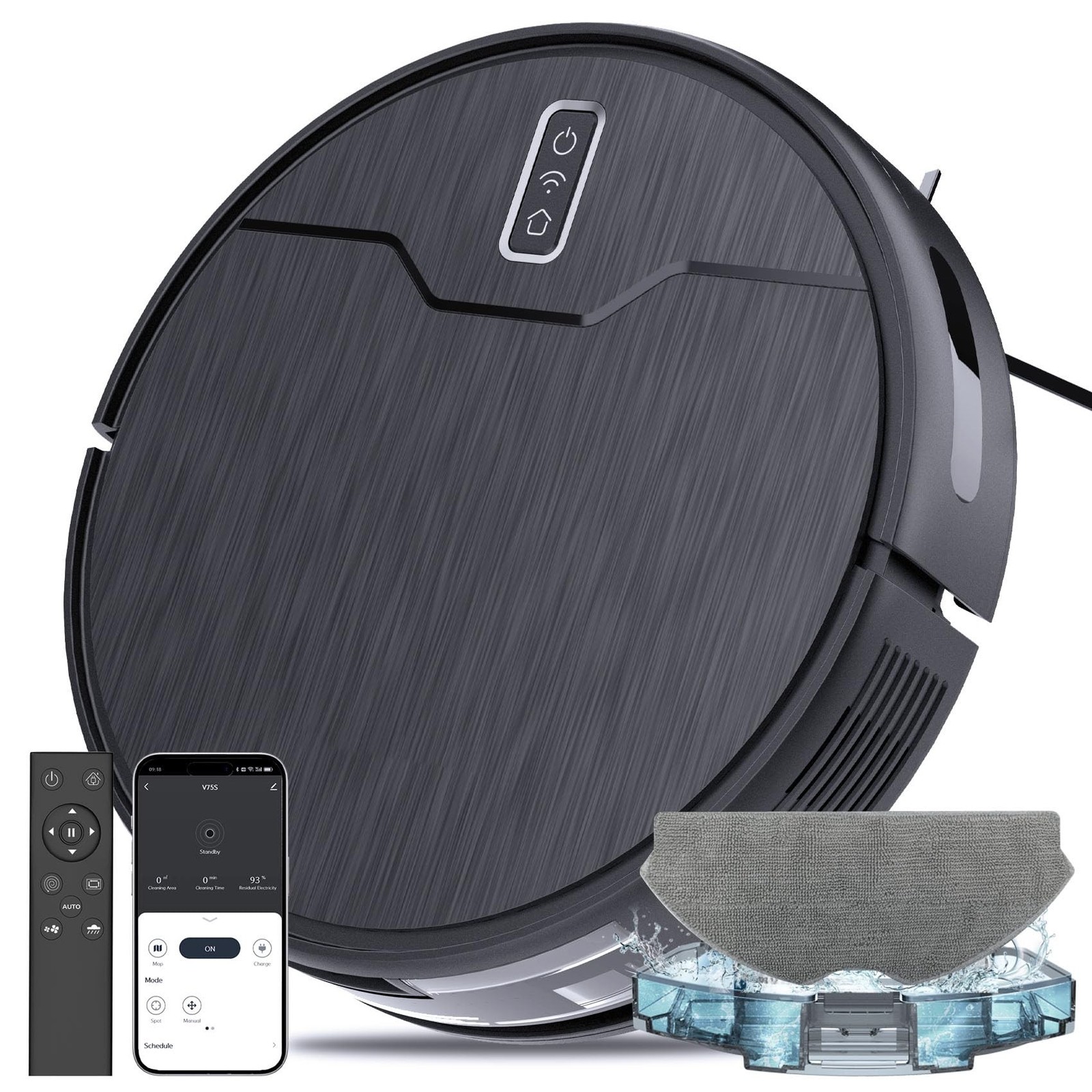 Robot Vacuum and Mop Combo, Robot Vacuum Cleaner, 6 Cleaning Modes, Large Cap...-image
