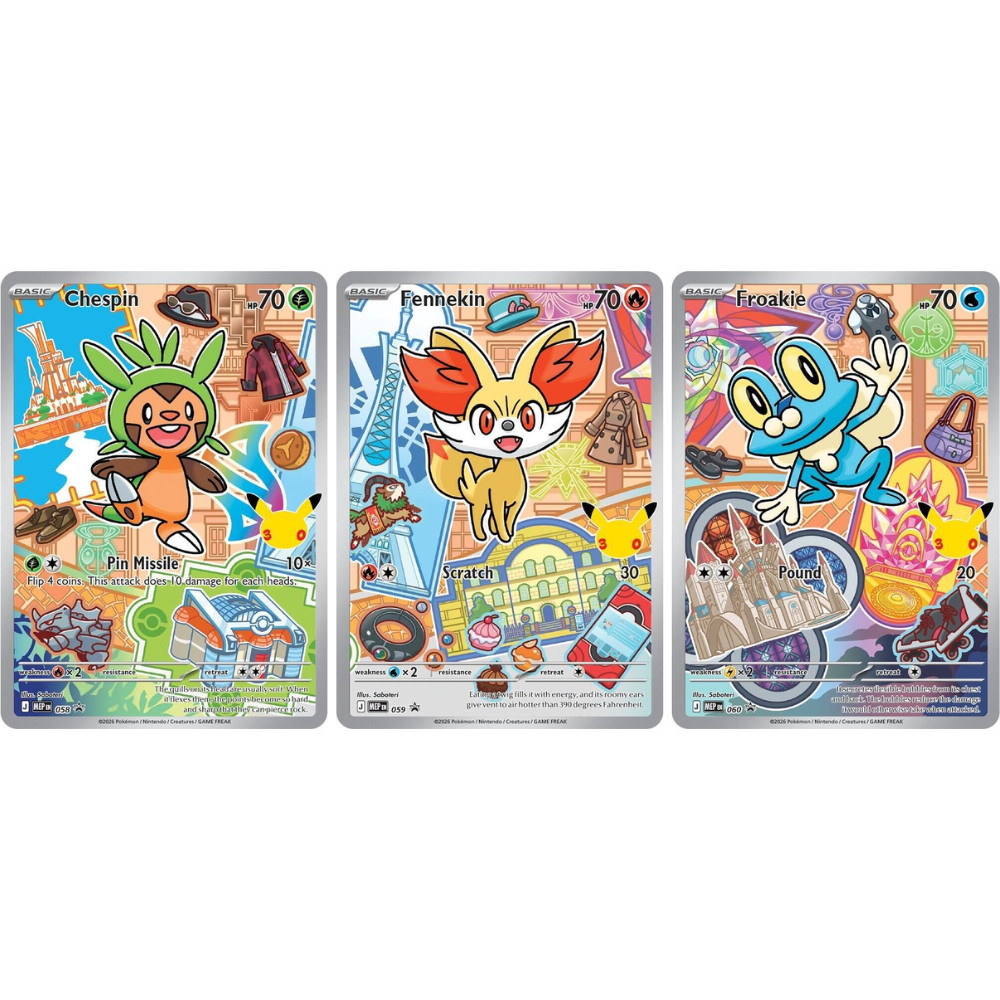 Pokemon First Partner Series 3 Chespin Fennekin Froakie 058 059 060 Promo Set NM