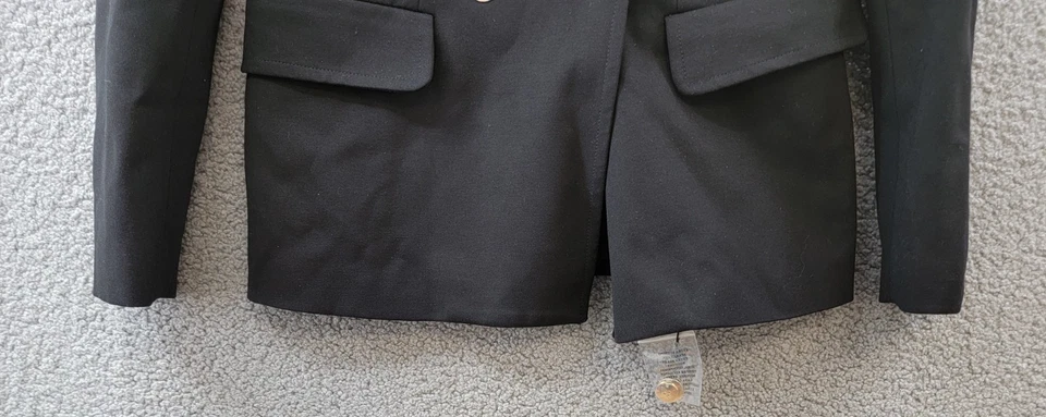 Anne Klein Double-Breasted Pea Coat Blazer Women's 4 Black Button Closure L/S~ - Image 4 of 4